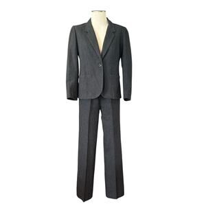 Frankly Speaking Vintage 80s Charcoal Pant Suit Sz S